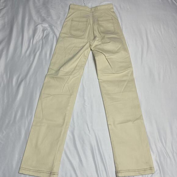 Eitan Broude The Squiggle Cream Beige Jeans - XS Tik Tok Hip Hop Bee Bop 24x31 - Picture 13 of 15